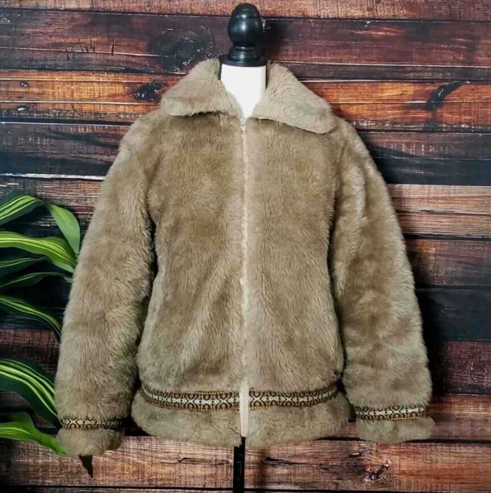 Hansa Branta By Stearns Vintage 70s Faux Fur Parka Coat L Goose Down